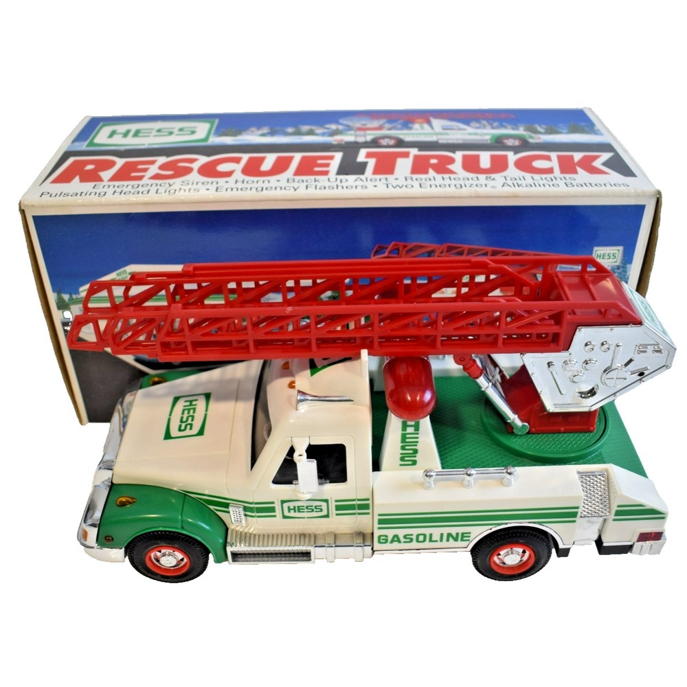 Hess 1994 Emergency Toy Truck Original White Green Red Gas & Oil Collectible
